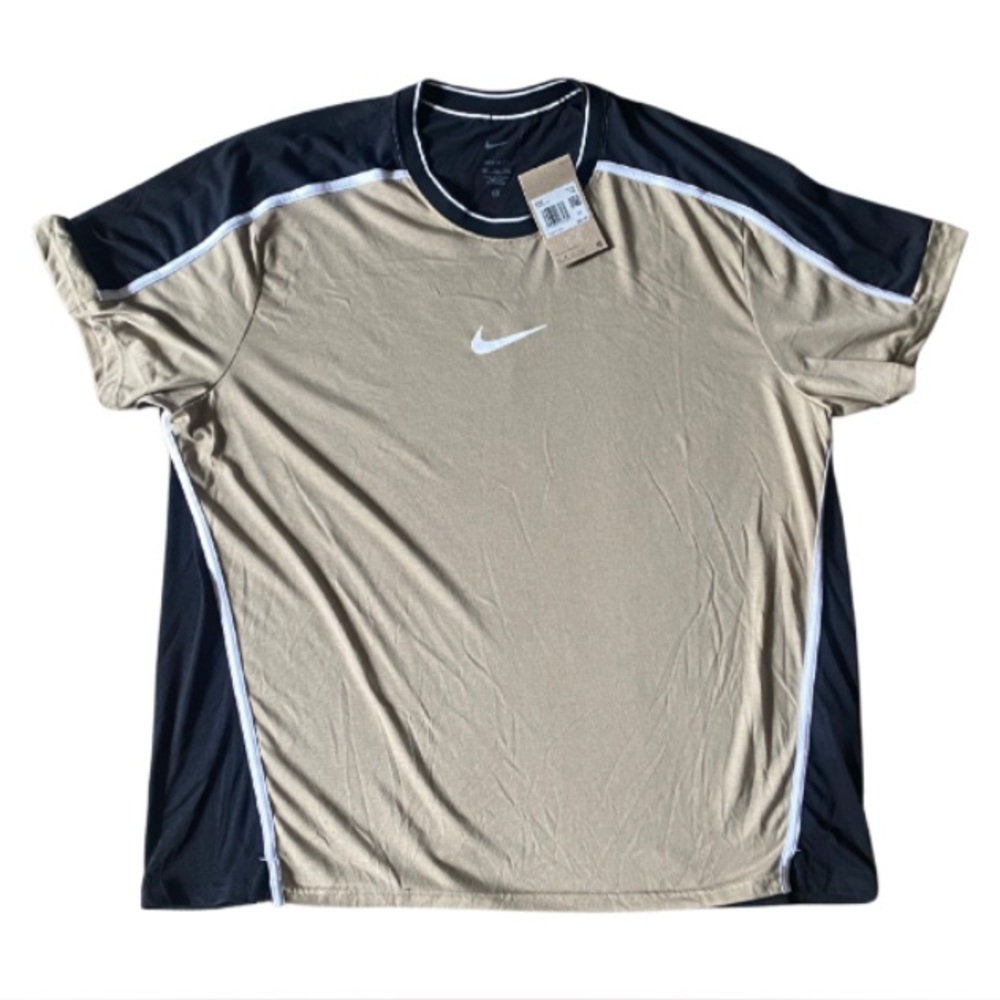 Nike DRI FIT Men's Tan and Black Sports Shirt Size XXL